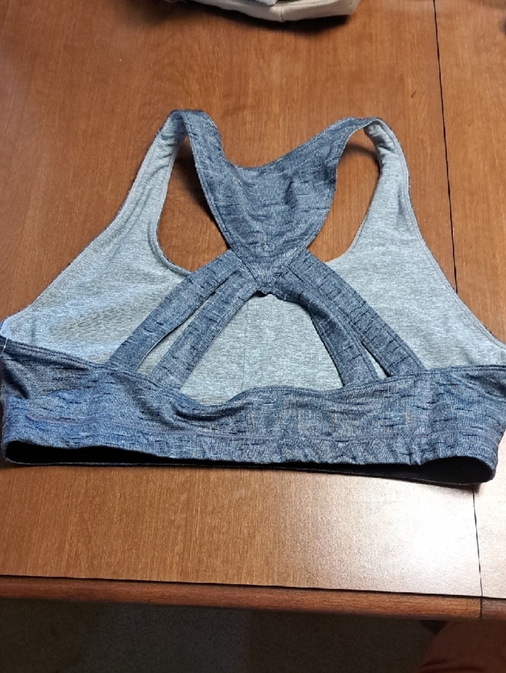 Heathered Blue Racerback Sports Bra - Lightweight Support - Picture 2 of 4